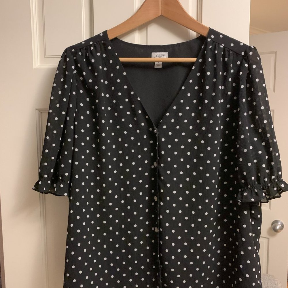 Black with White Polka Dot Blouse